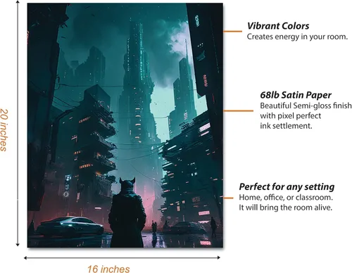 Miniatura 2 de My Vinyl Story Póster impreso de Ciudad Cyber Punk City para decoración de pared, arte de pared moderno, decoración estética, impresiones de 16 x 20