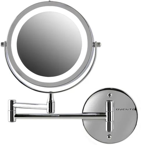 Miniatura 20 de OVENTE Espejo de maquillaje iluminado para montaje en la pared, espejo de tocador de doble cara de 7 pulgadas con aumento 1X/7X para baño con luces
