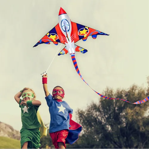 Miniatura 2 de HONBO 58" Fighter Plane - Kite for Kids & Adults, Easy to Fly, Beach Trip Beginner Kite with Reel and 200ft String