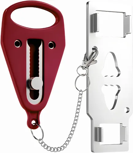 Miniatura 7 de Cerradura de Puerta Portátil Paquete de 2 para Viajes – Cerraduras de Puerta de Hotel para Seguridad de Viajeros – Cerradura de Seguridad de Puerta
