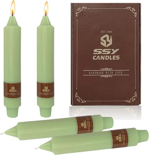 Miniatura 25 de Velas cónicas cortas de 5 pulgadas, velas sin aroma hechas a mano, juego de 4 con tiempo de combustión largo, velas retorcidas para boda, hogar