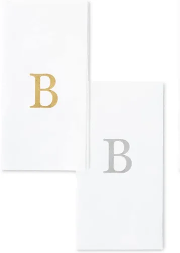 Miniatura 9 de AMERICAN HOMESTEAD - Toallas de mano desechables – Servilletas plateadas con monograma – Toallas de papel de baño similares al lino para invitados