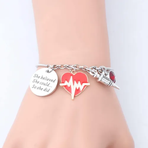 Miniatura 4 de PLITI Pulsera flebotomista Regalo de graduación de técnico de flebotomía She Believed She Could So She Did