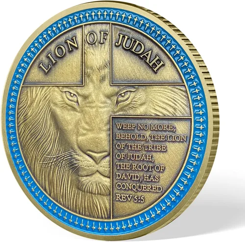 Miniatura 3 de AtSKnSK Moneda de desafío León de Judá Sé fuerte y valiente