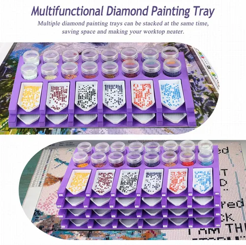 Miniatura 4 de Bandeja organizadora de accesorios de pintura de diamantes, contenedores de almacenamiento de clasificación de cuentas de pintura artística, kits