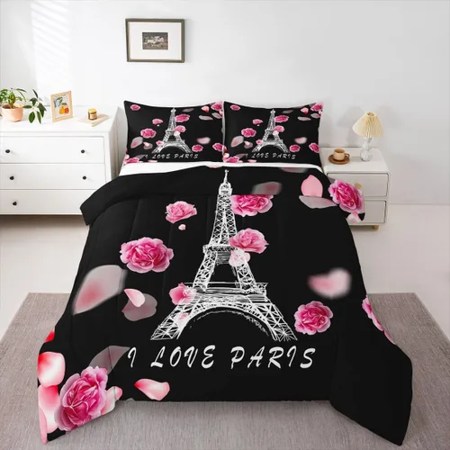 Miniatura 81 de Erosebridal Juego de ropa de cama de princesa de ballet, tamaño Queen, juego de edredón de 3 piezas para niñas bailarinas de ballet, lindo juego