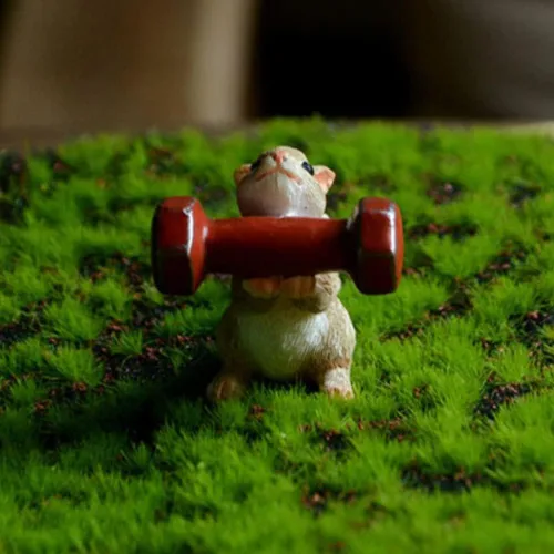 Miniatura 5 de WAYUTO Bonita figura de animal de resina, figura de cerdo de fitness, estatua de jardín, encantador, cerdito, miniatura, juguetes, casa de muñecas