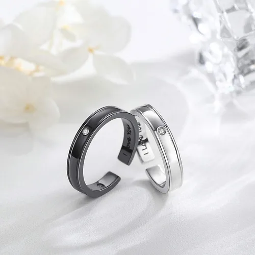 Miniatura 6 de OHAYOO 925 Sterling Silver Couple Rings I Love You Promise Rings Open Rings Adjustable Engagement Wedding Band Sets Jewelry for Men Women