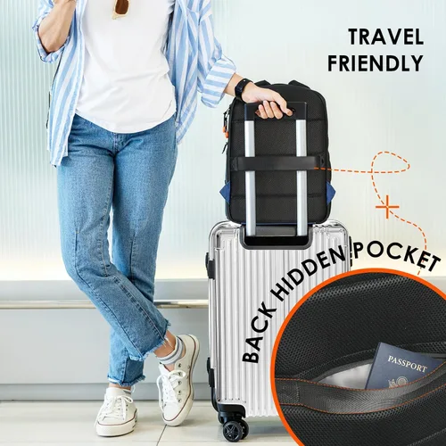 Miniatura 7 de TARION Mochilas grandes para cámara para fotógrafos, bolsa impermeable para cámara, mochila de fotografía con compartimento para laptop de 15.6 Azul