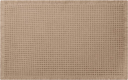 Miniatura 9 de Tapete de baño estilo gofre, tapete de baño bohemio, antideslizante, lavable, súper absorbente y de secado rápido, tapetes de baño pequeños, Caqui