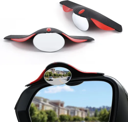 Miniatura 17 de LivTee Espejo de punto ciego para vehículo, con forma de ventilador asimétrico, vidrio HD sin marco, espejo retrovisor convexo con gran ángulo