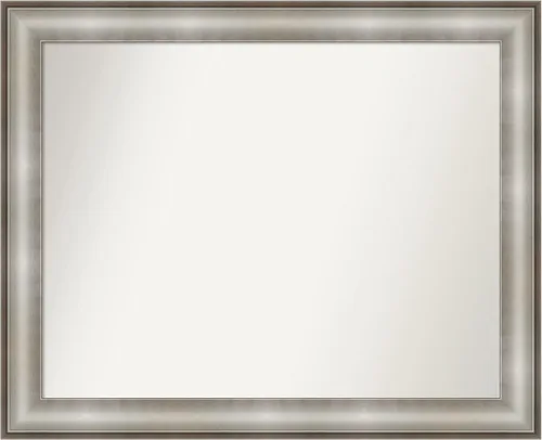 Miniatura 445 de Amanti Art Espejo de baño plateado para sobre fregadero, 28 x 47 pulgadas, espejo rectangular de plata imperial, marco de madera tradicional de gran