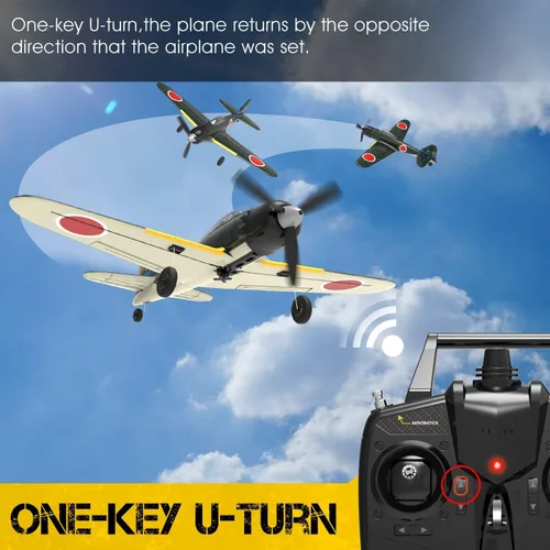 Miniatura 3 de VOLANTEXRC Avión RC para principiantes, avión RC de la Segunda Guerra Mundial 4CH A6M Zero con Aileron, avión de control remoto de 2.4 GHz con auto