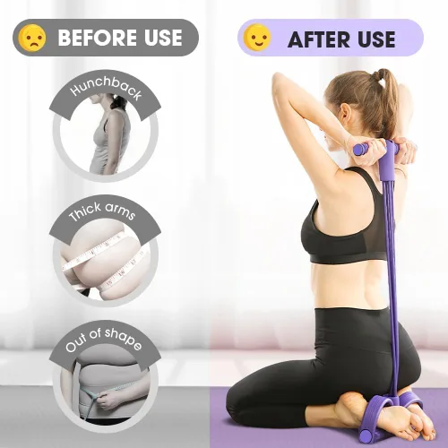 Miniatura 4 de Bandas elásticas multifuncionales de resistencia de yoga de 6 tubos para estiramiento de cintura, brazo y pierna, ayuda de entrenamiento asequible