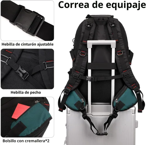 Miniatura 4 de Nerlion Mochila de senderismo de 40L, mochila de viaje para hombres y mujeres, camping, impermeable, mochila de día para senderismo al aire libre