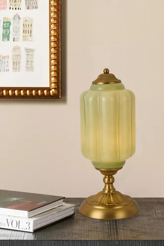 Miniatura 6 de Lámpara de mesa vintage de vidrio de leche, lámparas modernas de mediados de siglo regulables, elegante lámpara de noche Art Deco festoneada