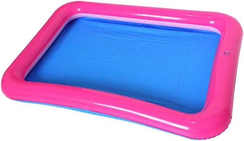 Topwon Bandeja de arena inflable para niños, caja de arena portátil con moldes, color aleatorio (color al azar, 23 x 17)