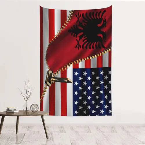 Miniatura 11 de Tapiz de bandera estadounidense y bandera cubana de Cuba, 60 x 40 pulgadas, divertido tapiz estético, arte de pared para dormitorio, sala de estar