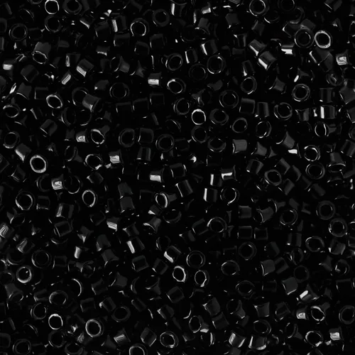 Miniatura 2 de Cuentas de semillas Miyuki Delica – Tamaño 11/0 (1,6 mm), DB0010, Negro, 7,2 g, Aprox. 1440 cuentas, Fabricadas en Japón