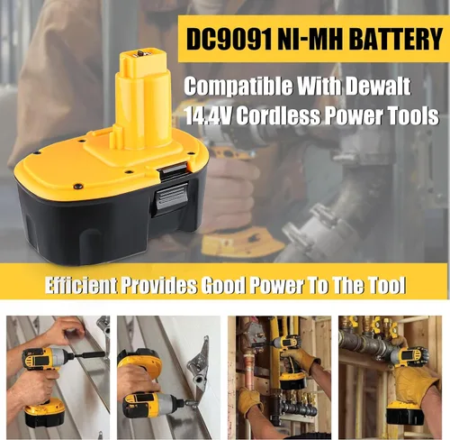 Miniatura 7 de DC9091 4.8Ah Ni-MH Batería de repuesto para Dewalt 14.4V Batería DW9091 DE9091 DE9092 DE9038 DW9094 Compatible con Dewalt 20V Herramientas