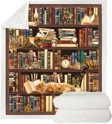 Miniatura 5 de Manta de lectura, regalos para amantes de los libros, regalos para mujeres amantes de los libros, manta de regalos de bibliotecario, ideas