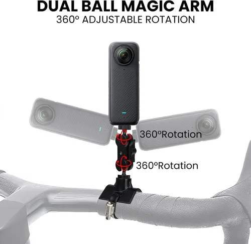 Miniatura 4 de BarGrip Abrazadera universal de montaje de cámara de barra enrollable para cámaras de acción – Se adapta a barras redondas, cuadradas y de perfil