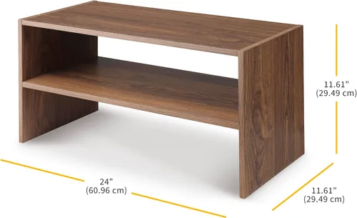 Miniatura 3 de Whitmor - Estante para zapatos apilable de madera con 2 estantes, nogal, 61 centímetros, paquete de 2