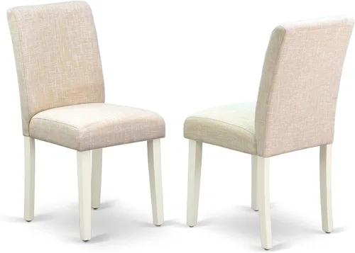 Miniatura 11 de East West Furniture ABP4T55 Abbott Parson - Juego de 2 sillas de comedor acolchadas de piel sintética azul oasis, color roble