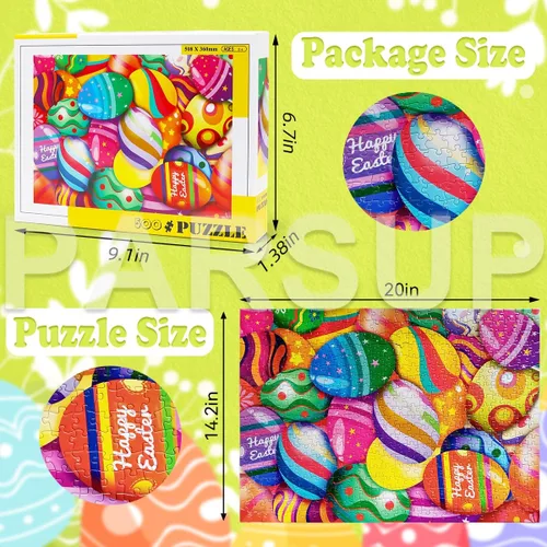 Miniatura 2 de Rompecabezas de Pascua con póster de referencia 1:1, rompecabezas festivos para adultos y niños - 500 piezas, juegos educativos con huevos