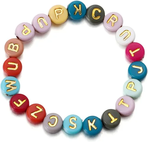 Miniatura 3 de 100-500 unids/bolsa de acrílico con letras del alfabeto, espaciador, cuentas sueltas hechas a mano para hacer joyas DIY, encontrar accesorios