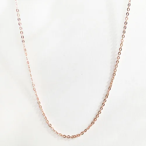 Miniatura 3 de 10 piezas – Collar de cadena de cable chapado en oro rosa de 16 quilates de 17.5 pulgadas, suministro de joyería con descuento a granel, 10PCHN