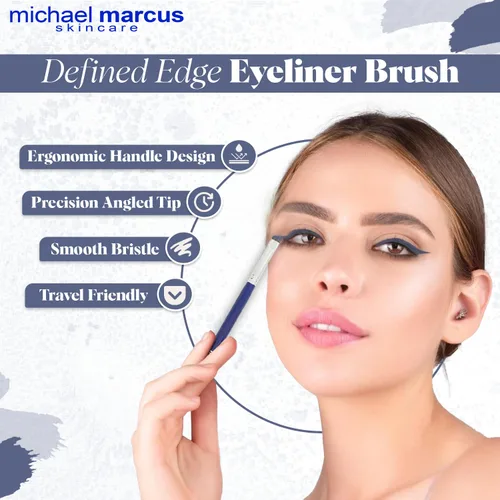 Miniatura 3 de michael marcus Delineador de ojos y pincel para pastel, 2 piezas de delineador de ojos prensado en seco activado por agua y cepillo profesional