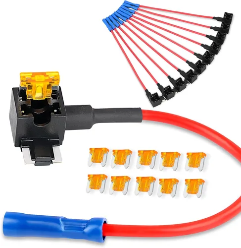 Miniatura 16 de Nilight Portafusibles para añadir a un circuito, adaptador de llave de fusible Mini ATM APM Blade, paquete de 10, 2 años de garantía 10 piezas mini