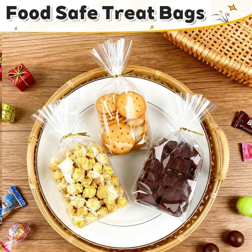 Miniatura 6 de PigPotParty Bolsas de celofán de 6 x 9 pulgadas, paquete de 100 bolsas transparentes con refuerzo inferior para exhibición de pie, pequeño