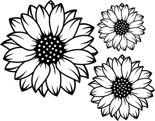 RESACO Decoración de pared de girasol, 3 piezas, flores, arte de pared de metal, girasoles negros, decoración del hogar para baño, granja, sala de