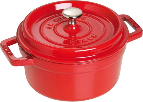 Staub olla de hierro cocotte redonda de 6-1/4 cuartos de galón, Cereza