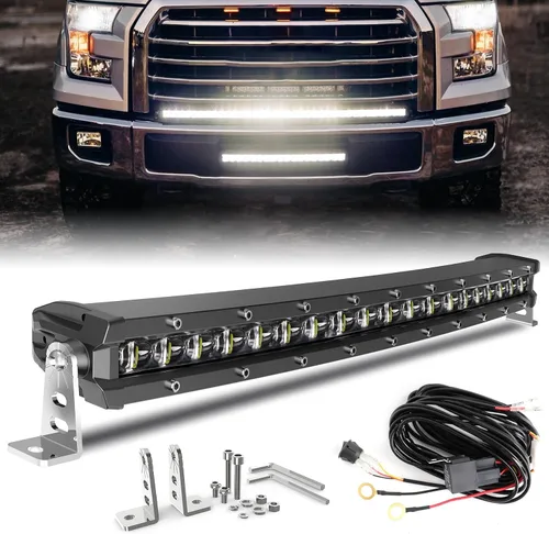 Miniatura 8 de BraveWAY Barra de Luz LED Curva de 38 Pulgadas, Fila Única, para Iluminación Todo Terreno, Luz de Conducción, Combo de Haz Focal y de Amplio Rango