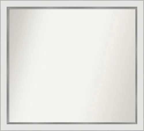 Miniatura 390 de Amanti Art Espejo de baño blanco para sobre el fregadero, 30 x 35 pulgadas, espejo de tocador rectangular estrecho de Eva de oro blanco, marco