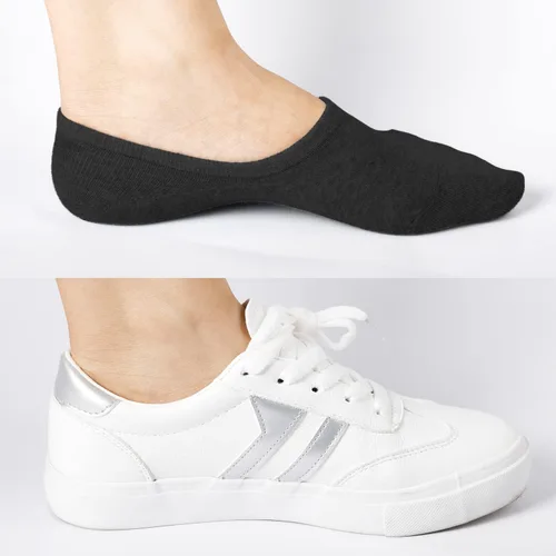 Miniatura 5 de DIBAOLONG - Calcetines invisibles para mujer, diseño de corte bajo, plano y antideslizante (paquete de 6 o 12 pares)