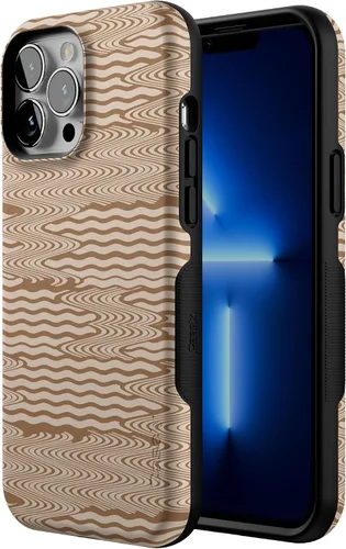 Miniatura 2 de Casely Funda para iPhone 13 Pro Max Ondulación moca Ondas marrones Compatible con MagSafe Diseño protector audaz