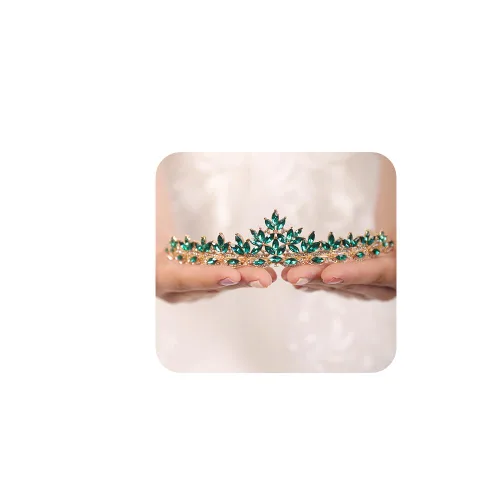 Miniatura 7 de JWICOS Corona de bodas con cristales rojos para mujeres, tiara para novias y damas de honor, accesorio para el cabello para fiesta de soltero