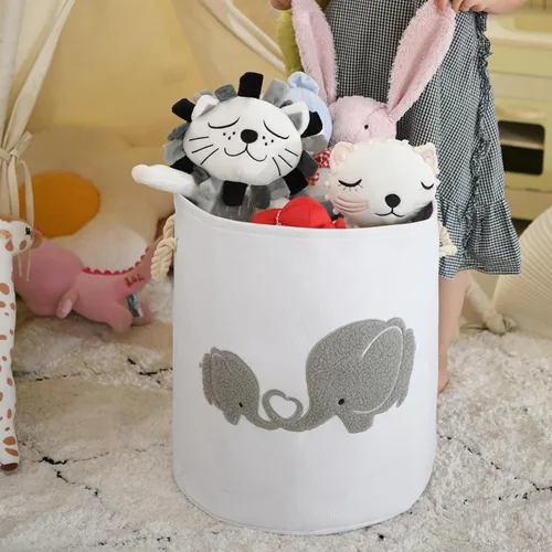 Miniatura 2 de Cesta de bebé extragrande para guardería, cesta de juguetes para niños de 58 litros, cesta de lavandería para ropa sucia de bebé, cesta de Elefante
