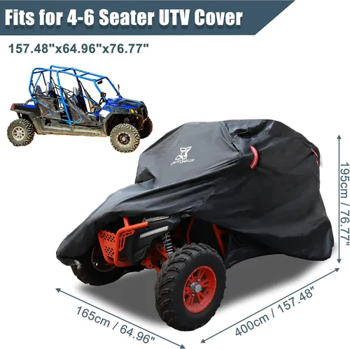 Miniatura 2 de X AUTOHAUX Cubierta UTV para Polaris RZR para Ranger para Can Am Defender Commander Max 210D Oxford protección para todo tipo de clima, cubierta