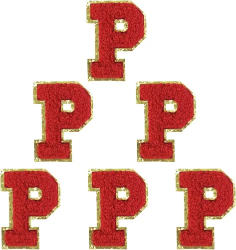 Miniatura 13 de 6 piezas de parches de letras de chenilla autoadhesivas, parches de letras preppy de 2 pulgadas para bolsos, ropa y sombreros, grandes pegatinas
