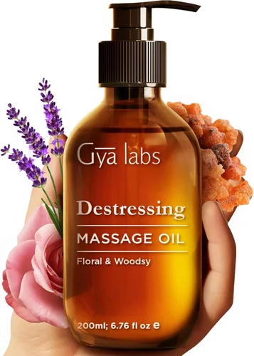 Miniatura 2 de Gya Labs Aceite de masaje destresante y aceite calmante para el cuerpo, juego de aceites esenciales puros de grado aromaterapia, 2 x 6.8 fl oz