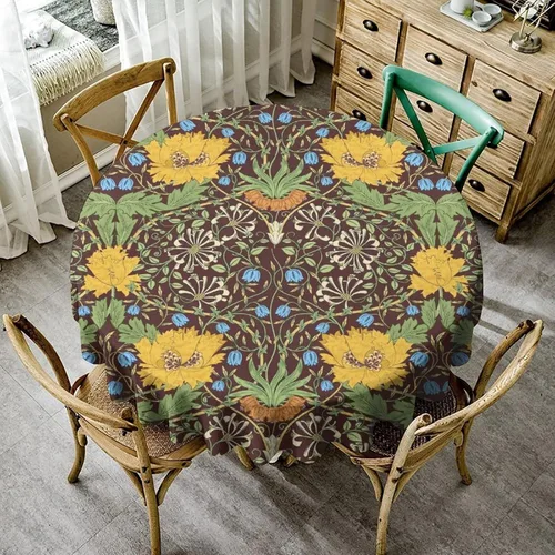 Miniatura 33 de Mantel de Mesa William Morris, Diseño Original William Morris Rústico de Granja Familiar con Estampado Étnico Mínimo para Decoración de Fiesta