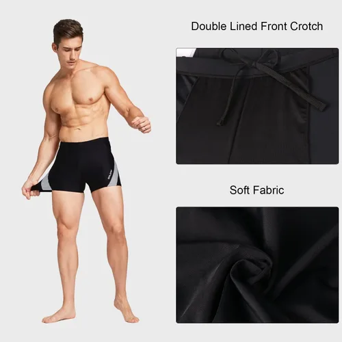 Miniatura 5 de BALEAF Traje de baño deportivo de pierna cuadrada para hombre