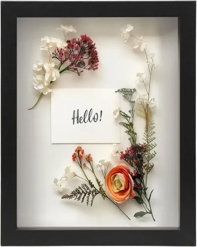 Miniatura 25 de FrameWorks Marco de Caja de Sombra de Madera Negra de 8" x 8" – Vitrina con Parte Trasera de Fieltro Suave, Caja de Memoria con Vidrio Templado