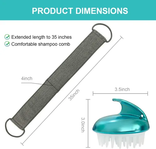 Miniatura 2 de Depurador de espalda de lufa, depurador de espalda exfoliante de 35.4 pulgadas para baño y ducha, para hombres y mujeres, limpiador Luffa