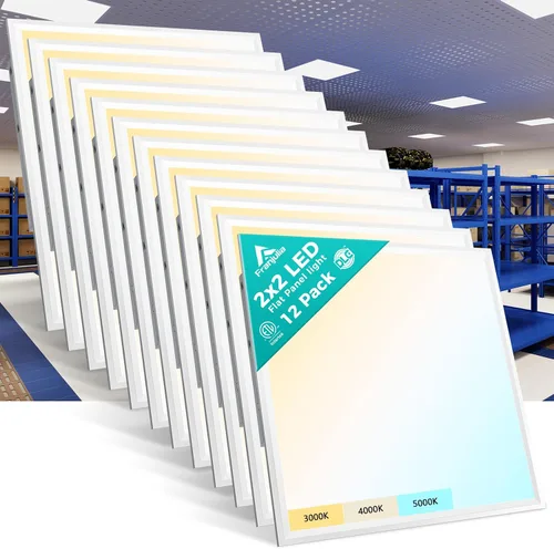 Miniatura 8 de Paquete de 6 luces LED de panel plano de 2 x 2 – 3000 K/4000 K/5000 K seleccionables, TRIAC regulable 40 W 5000 LM, 120 V empotrables luces de techo